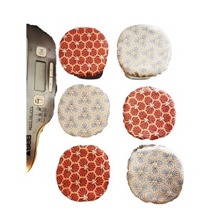 Lot de 6 charlottes couvre plat pour yaourt - Motifs Graphiques Bordeaux