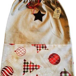 Sac à cadeau fait main 40 x 50 cm - Motif Neige