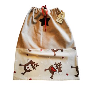 Sac à cadeau fait main 40 x 50 cm - Motif Rennes