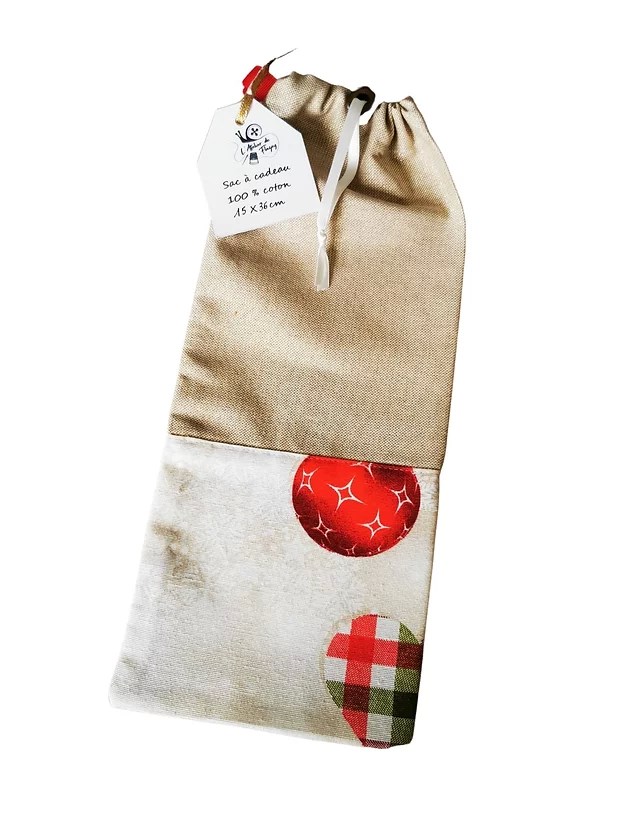 Pochette à cadeau pour bouteille fait main - 15 x 36 cm 2