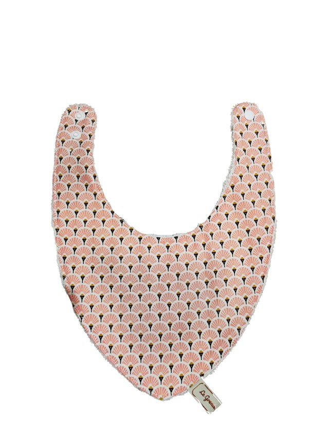 Bavoir bandana zéro déchet - motif Petits Eventails 2