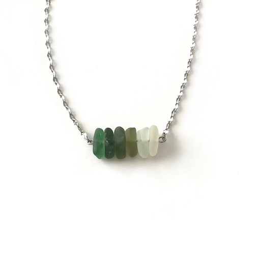 Collier RIVAGE Vert en verre de mer recyclé