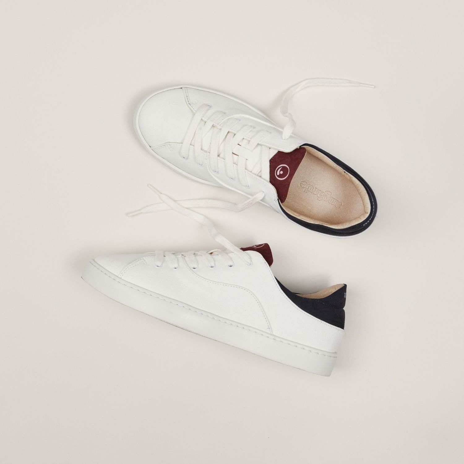 La basket After Surf en "cuir" de raisin, blanc marine bordeaux 4