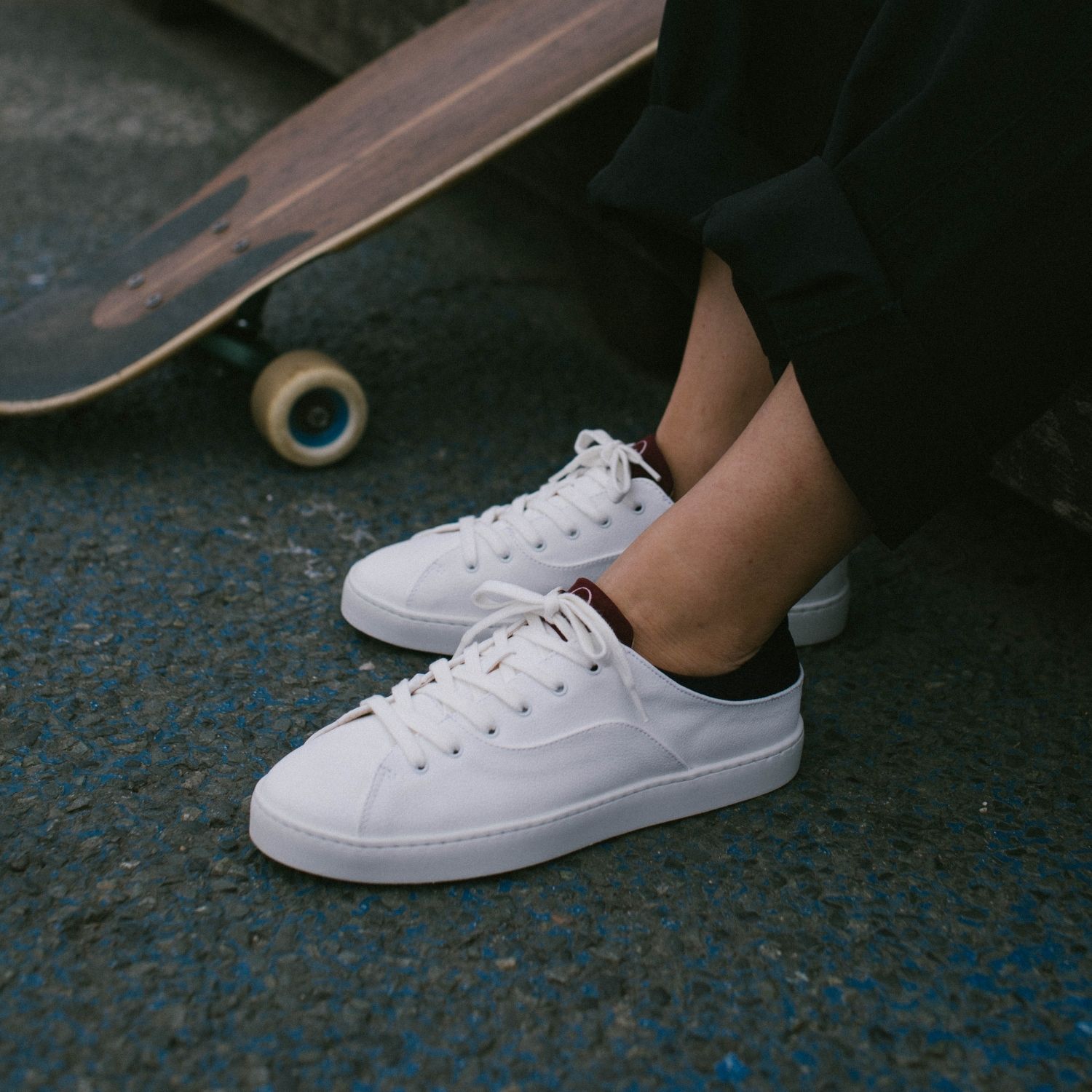 La basket After Surf en "cuir" de raisin, blanc marine bordeaux 5