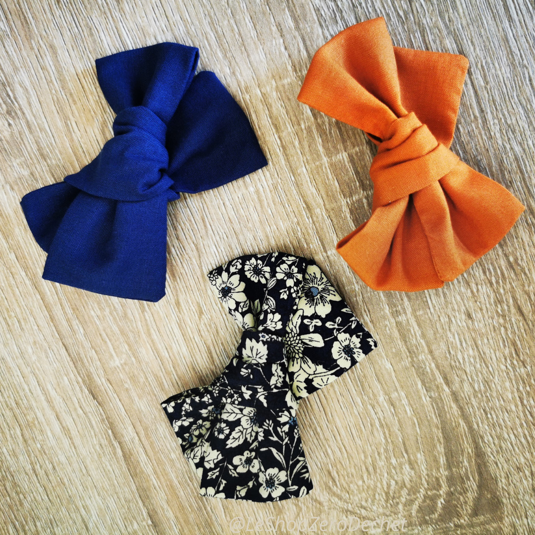 Lot de 3 barrettes noeuds Butterfly fait main 2