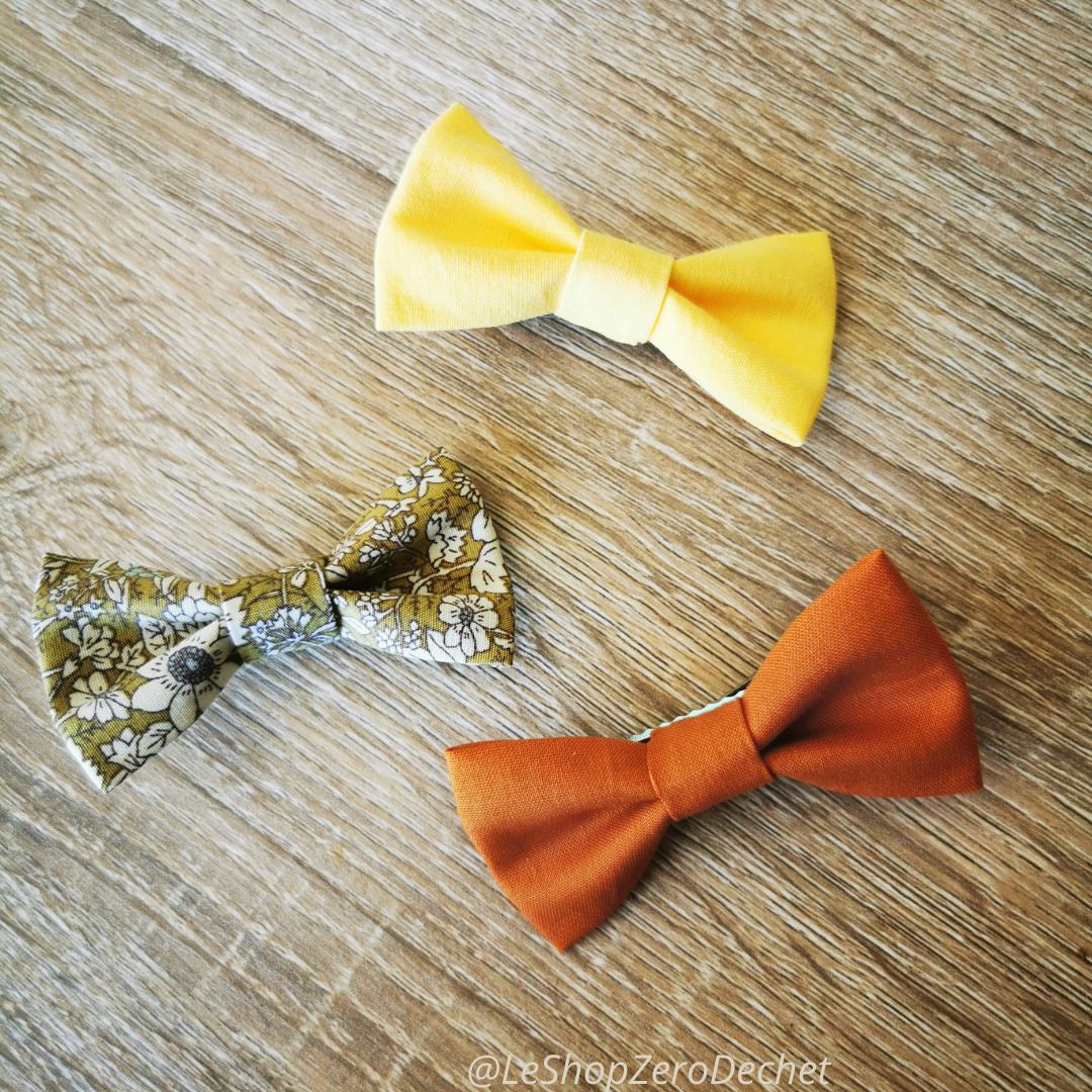 Lot de 3 barrettes nœuds cheveux classique fait main 2