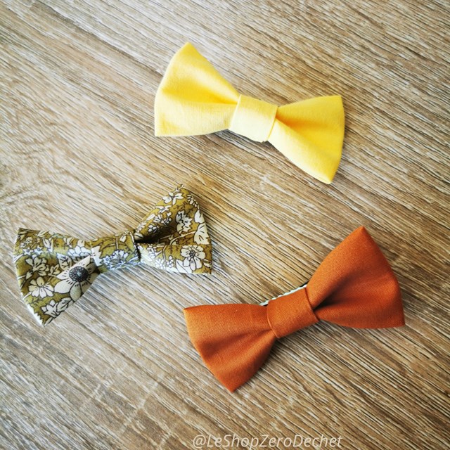 Lot de 3 barrettes nœuds cheveux classique fait main 2
