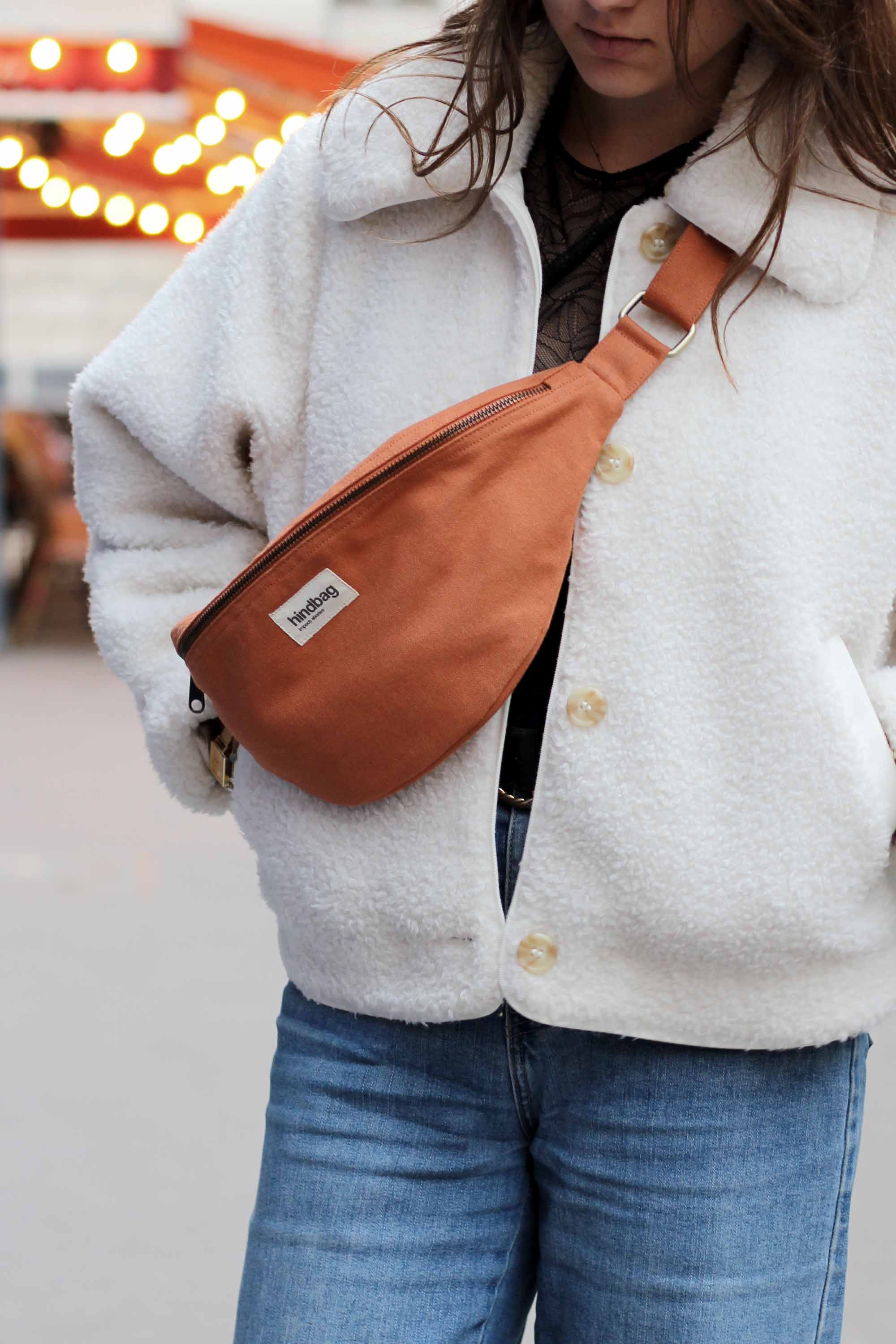 Sac banane L SASHA, sienne, coton bio 2