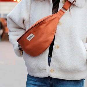 Sac banane L SASHA, sienne, coton bio