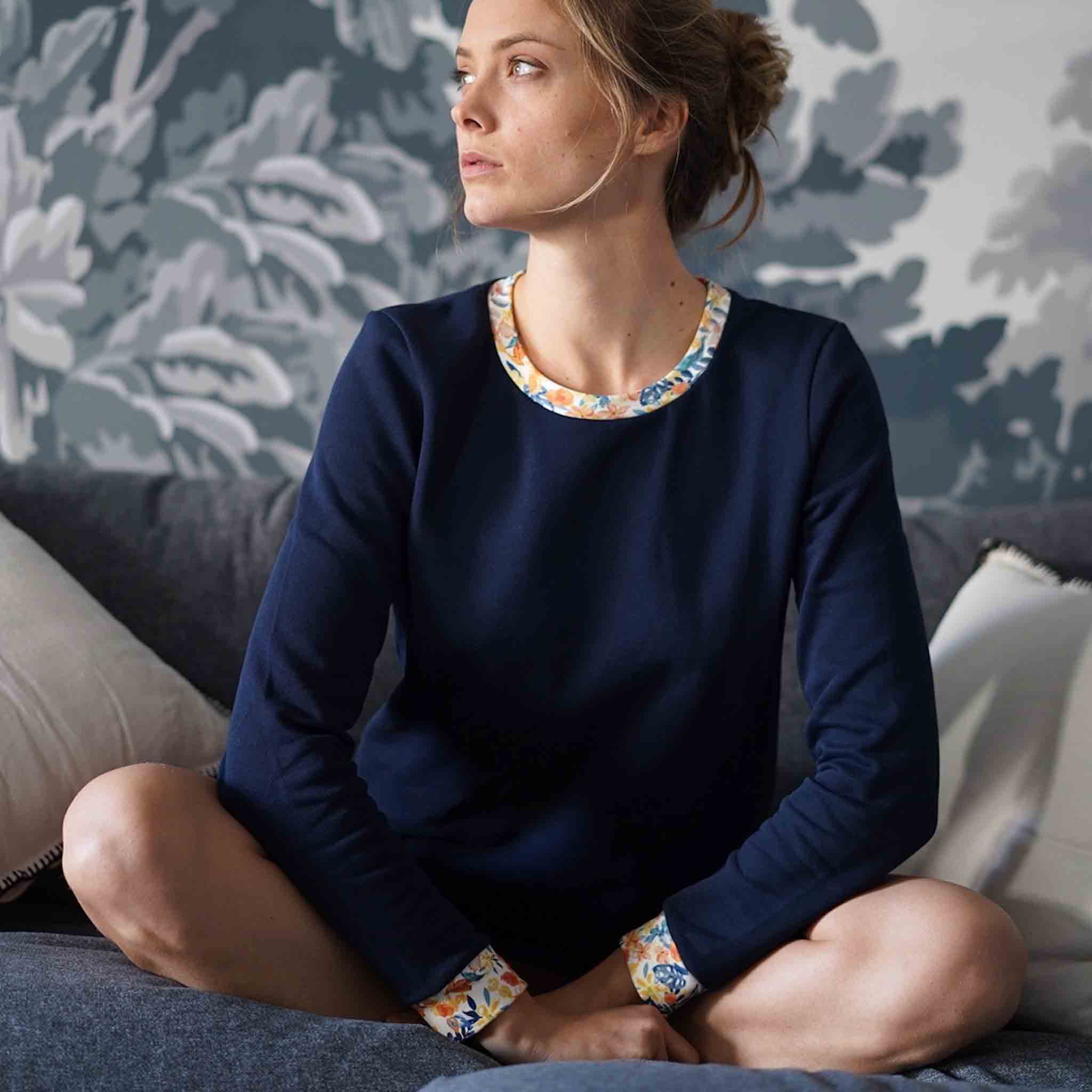 Nêge Paris - Sweatshirt femme Evasion Tropicale 100% coton bio certifié GOTS