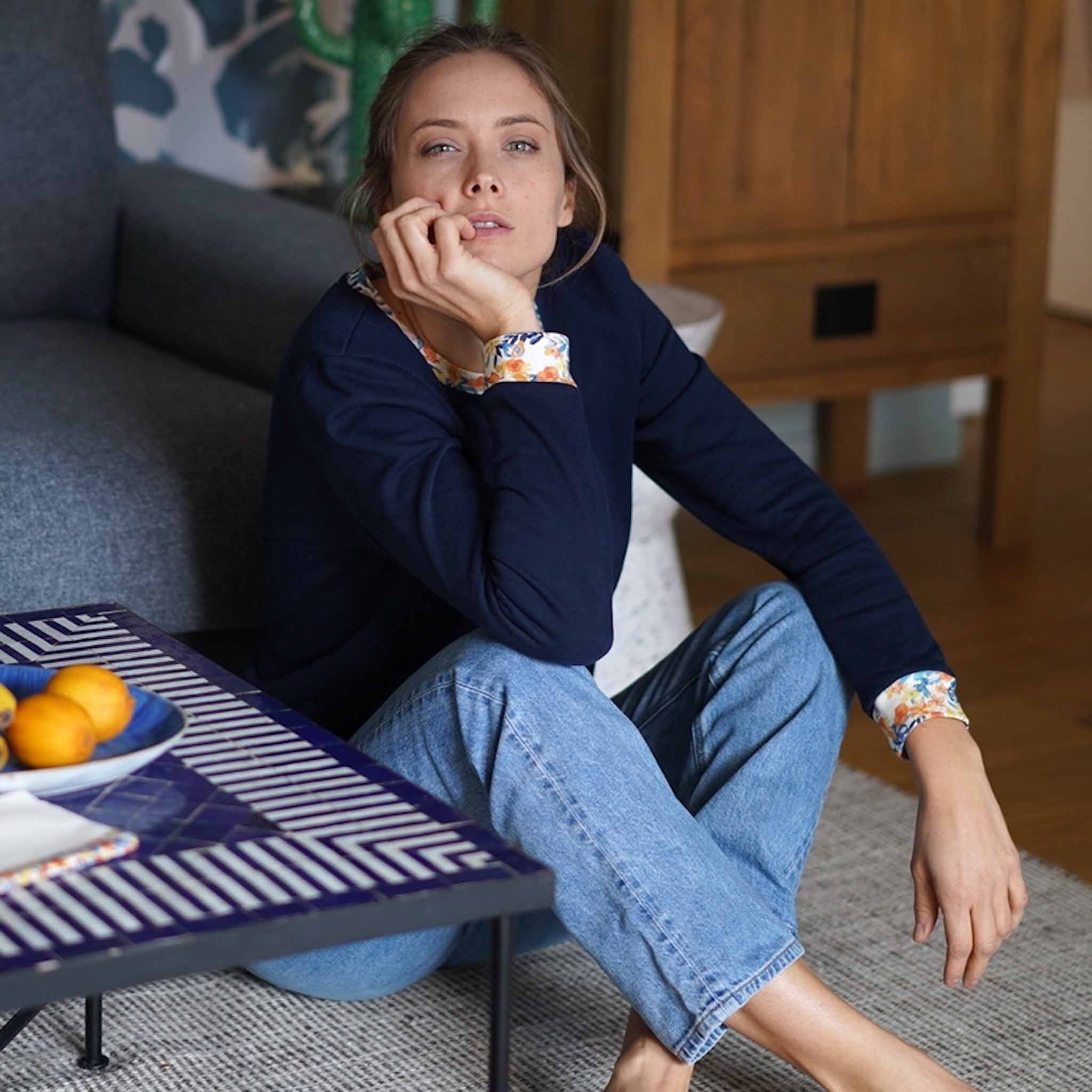 Nêge Paris - Sweatshirt femme Evasion Tropicale 100% coton bio certifié GOTS