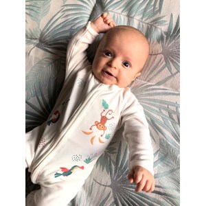 Pyjama pour bébé évolutif et à zip - 100% coton bio - collection Jungle