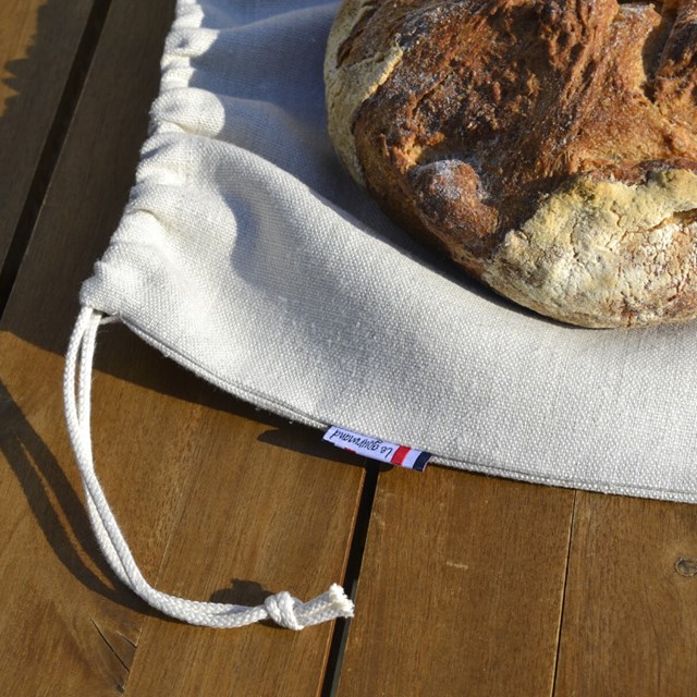 Sac à pain le Gourmand beige et pain au levain
