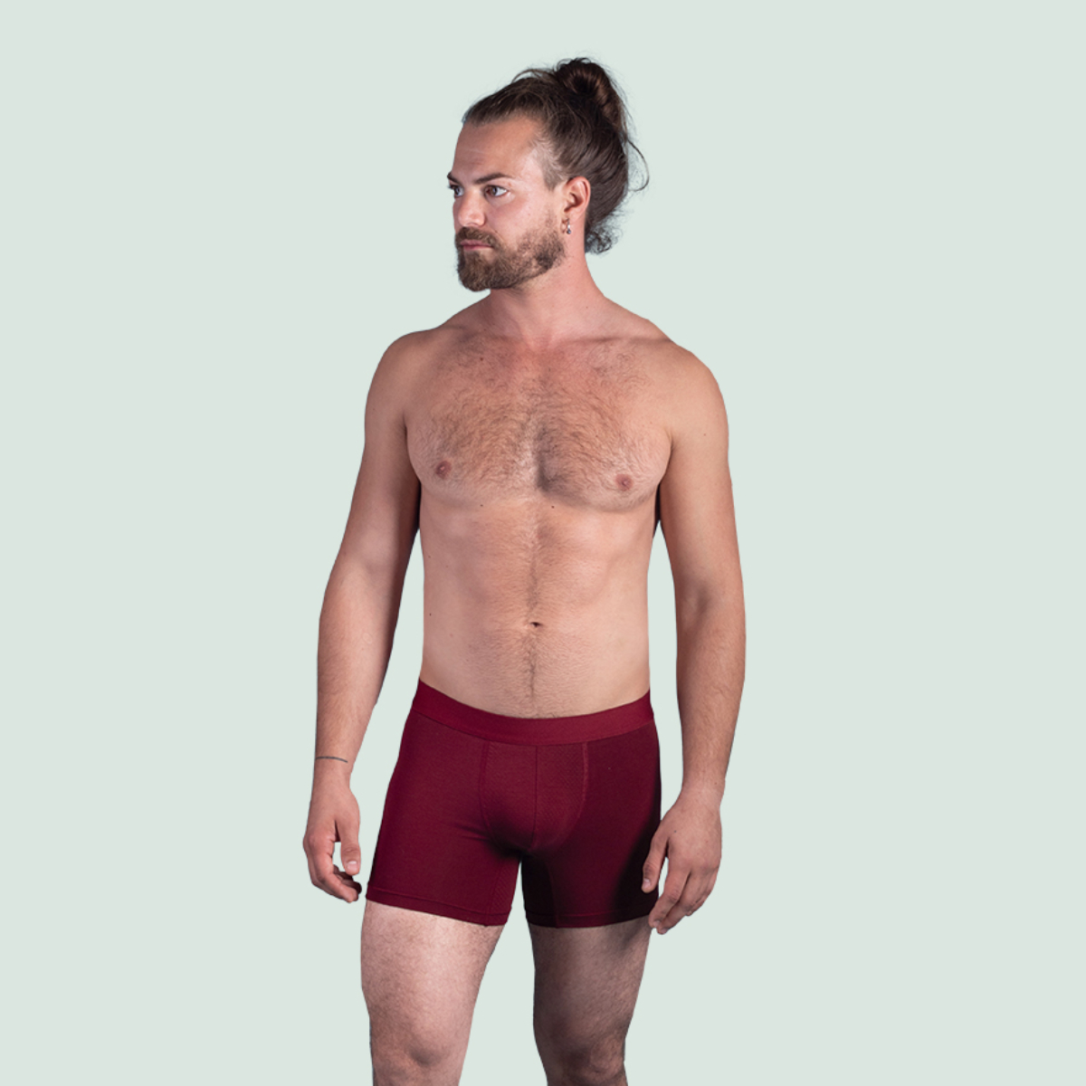 Boxer sport en tencel bordeaux foncé pour hommes