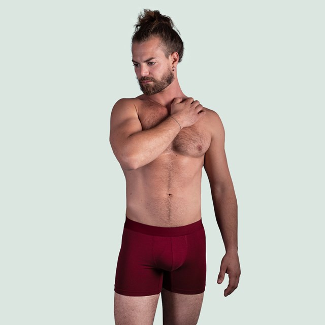 Boxer sport en tencel bordeaux foncé pour hommes