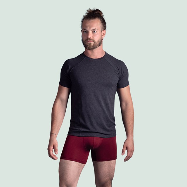 Boxer sport en tencel bordeaux foncé pour hommes