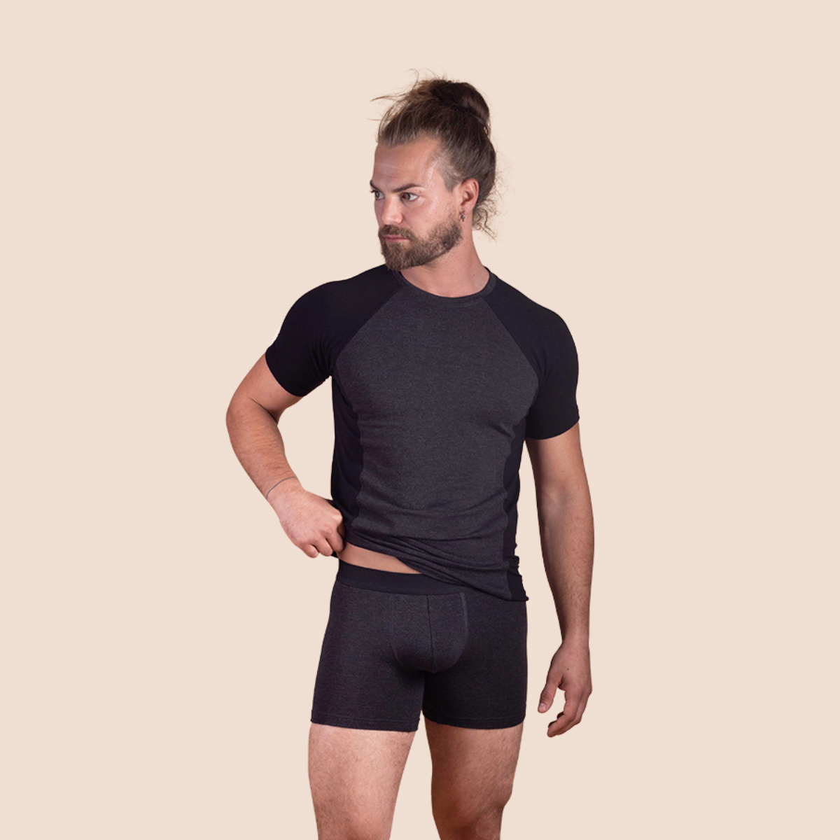 Boxer sport en tencel gris anthracite pour hommes