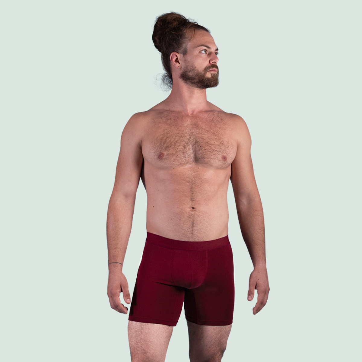 Boxer sport mi-long en tencel bordeaux foncé pour hommes