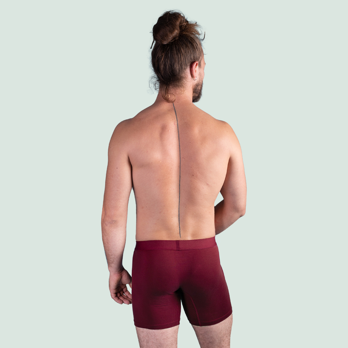 Boxer sport mi-long en tencel bordeaux foncé pour hommes