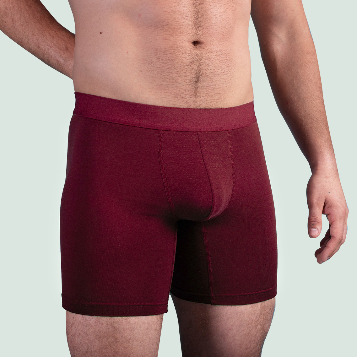 Boxer sport mi-long en tencel bordeaux foncé pour hommes