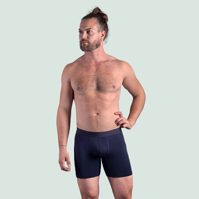 Boxer sport mi-long en tencel bleu marine pour hommes