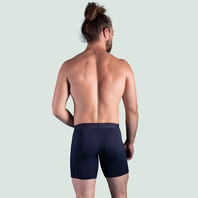 Boxer sport mi-long en tencel bleu marine pour hommes