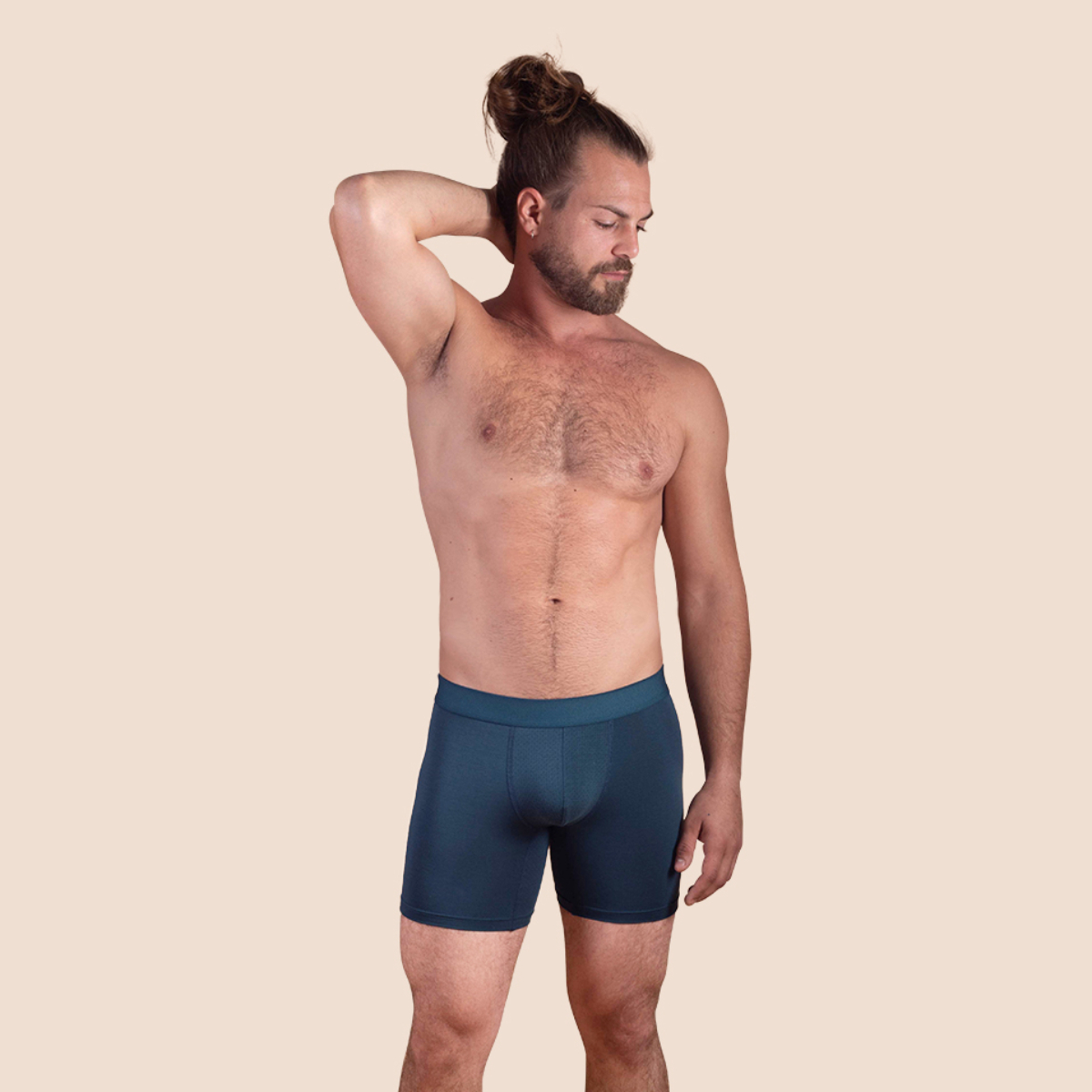Boxer sport mi-long en tencel bleu pétrole pour hommes