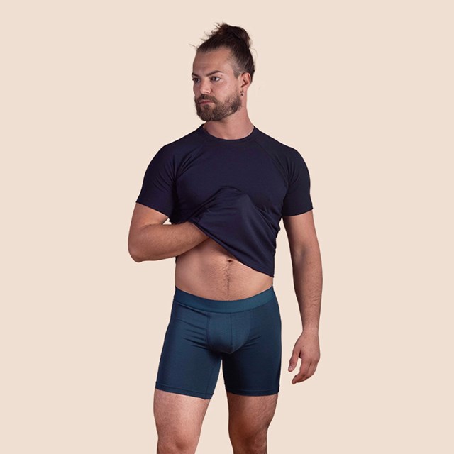 Boxer sport mi-long en tencel bleu pétrole pour hommes