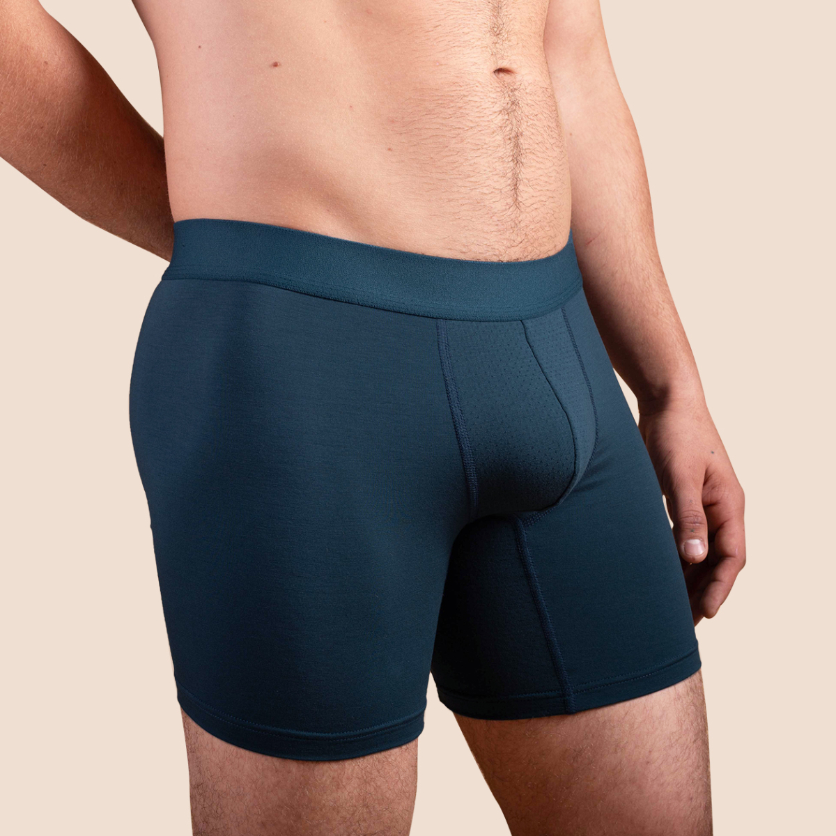 Boxer sport mi-long en tencel bleu pétrole pour hommes