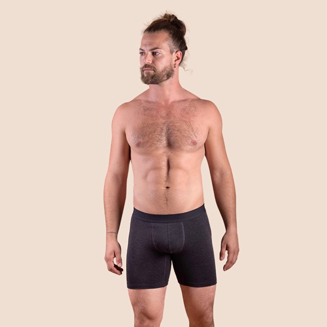 Boxer sport mi-long en tencel gris anthracite pour hommes