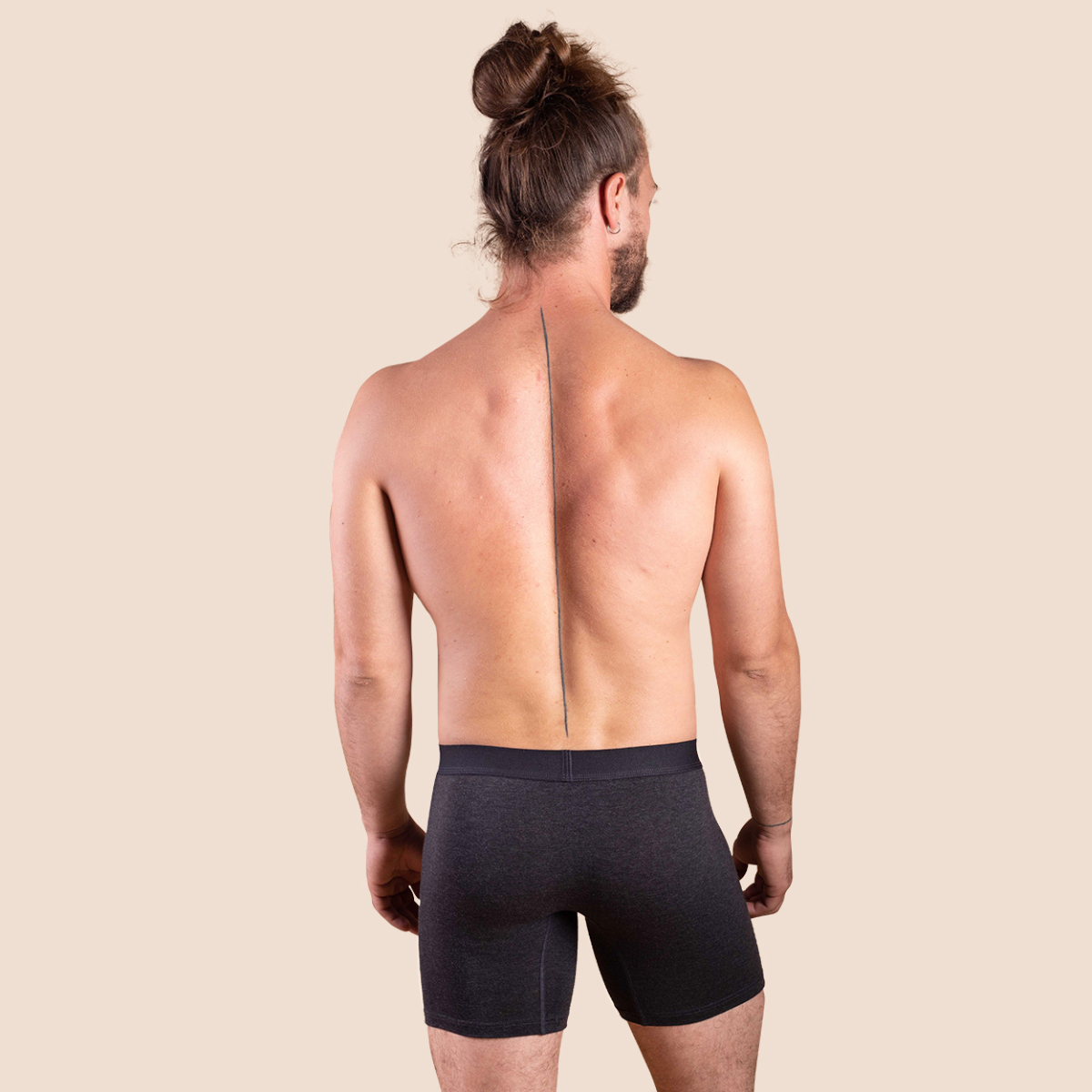 Boxer sport mi-long en tencel gris anthracite pour hommes