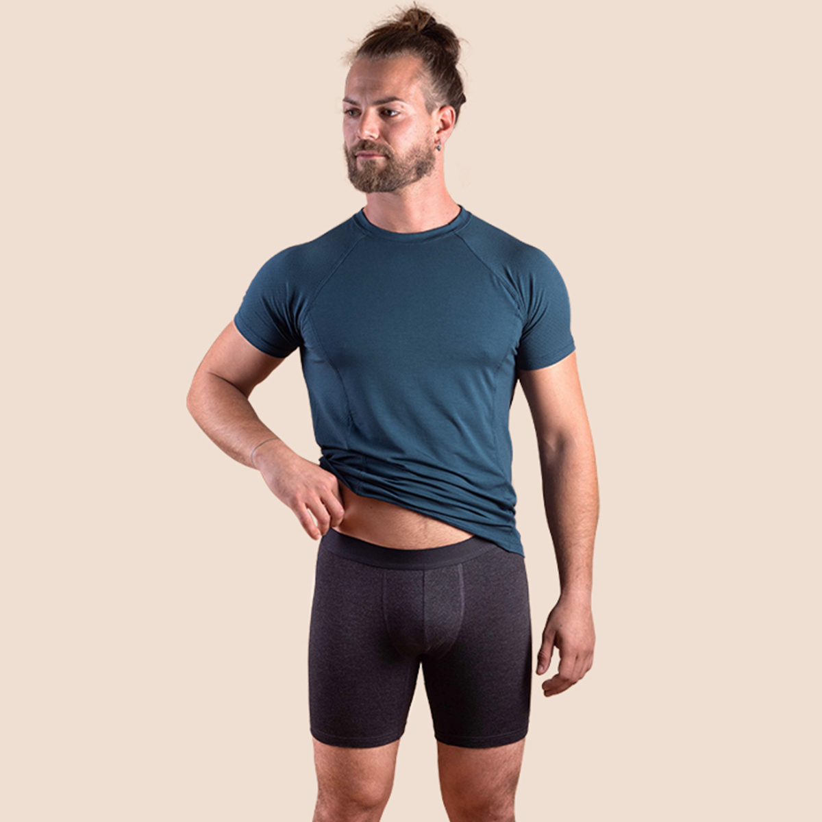 Boxer sport mi-long en tencel gris anthracite pour hommes