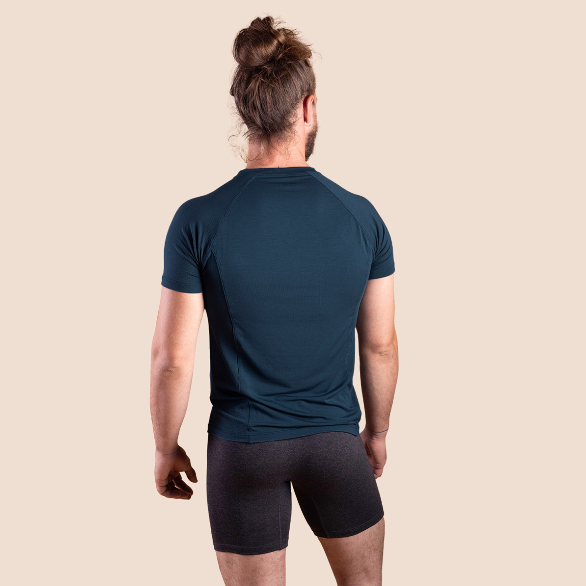 T-shirt sport bleu pétrole en tencel pour hommes