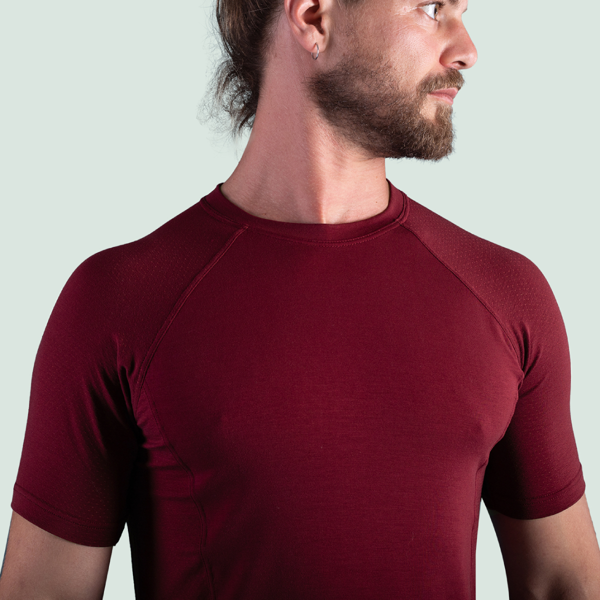 T-shirt sport bordeaux en tencel pour hommes