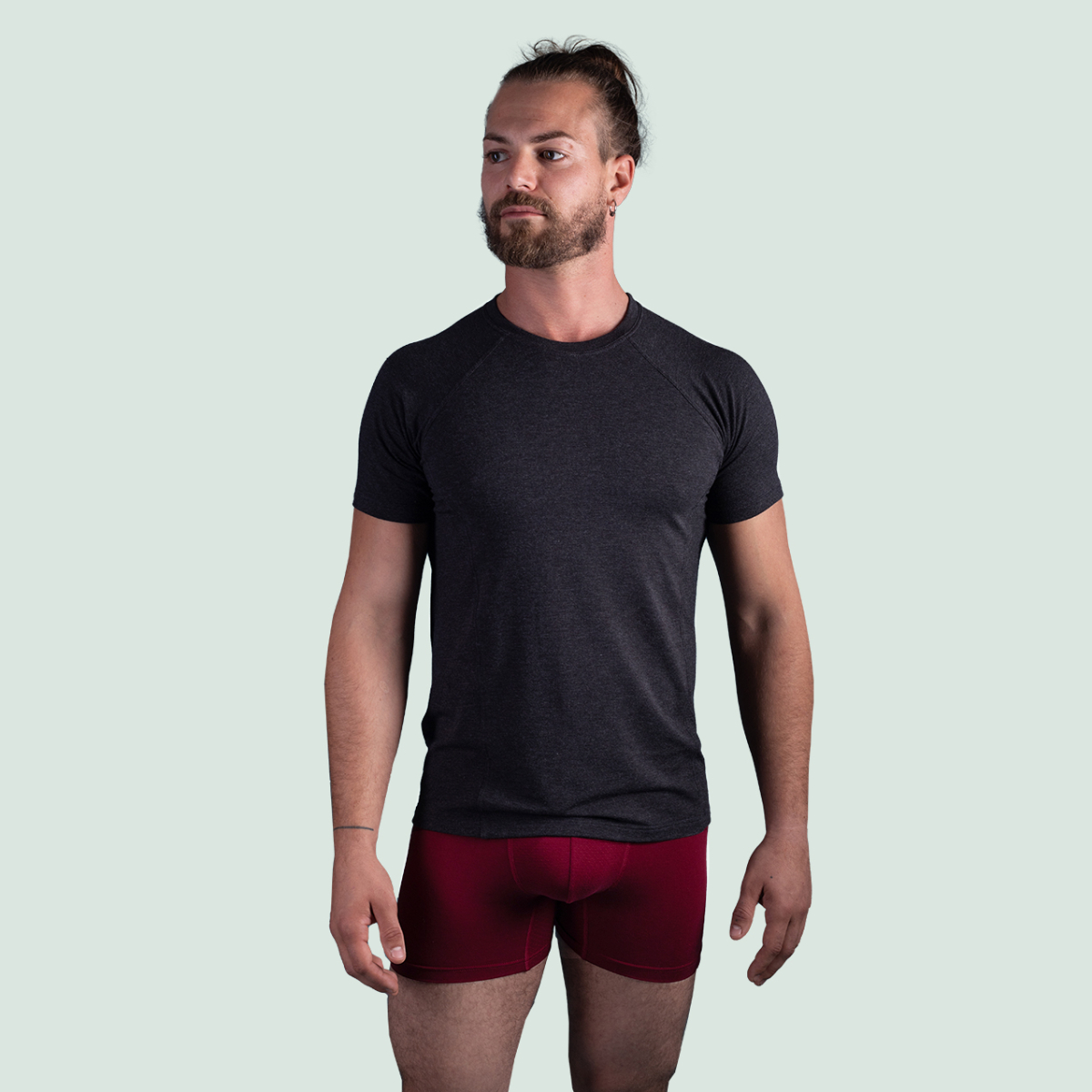 T-shirt sport gris anthracite en tencel pour hommes