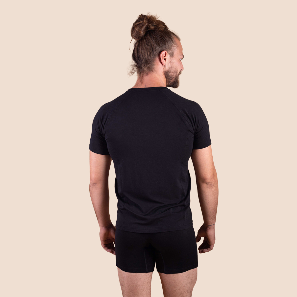 T-shirt sport noir en tencel pour hommes