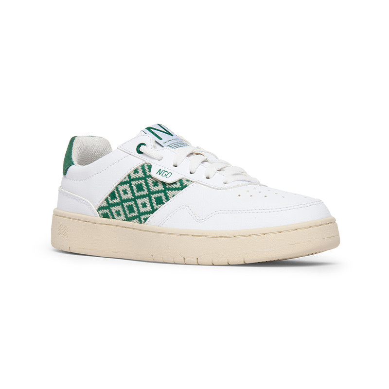 Sneakers rétro en cuir blanc - N’go 3
