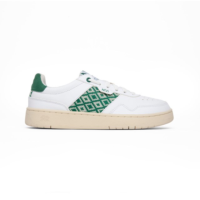 Sneakers rétro en cuir blanc - N’go 2
