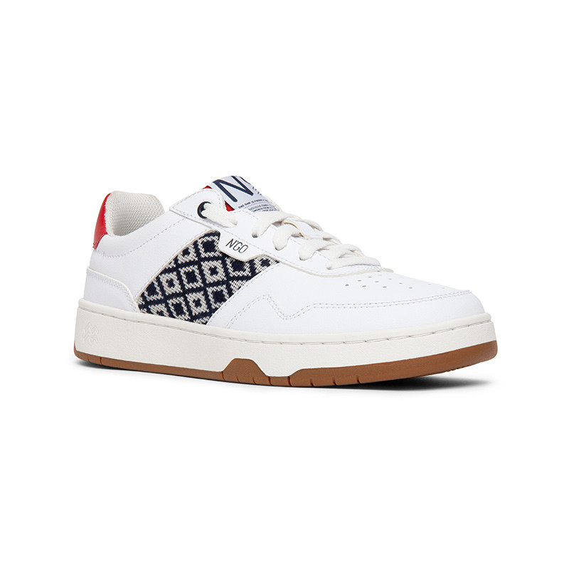 Sneakers rétro en cuir blanc - N’go 3