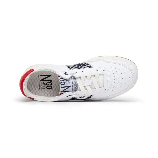 Sneakers rétro en cuir blanc - N’go 5