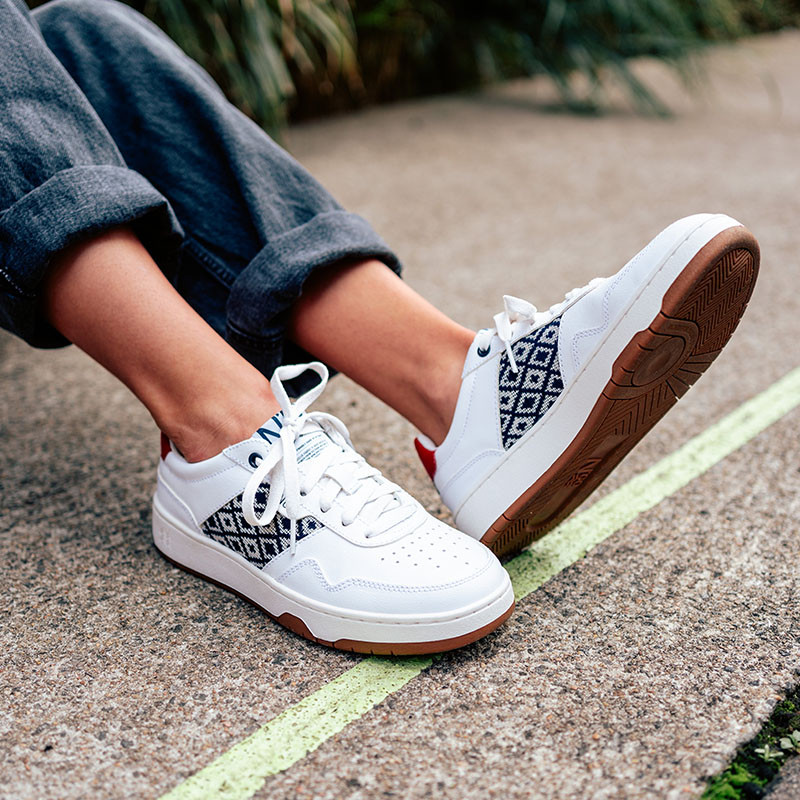 Sneakers rétro en cuir blanc - N’go 6