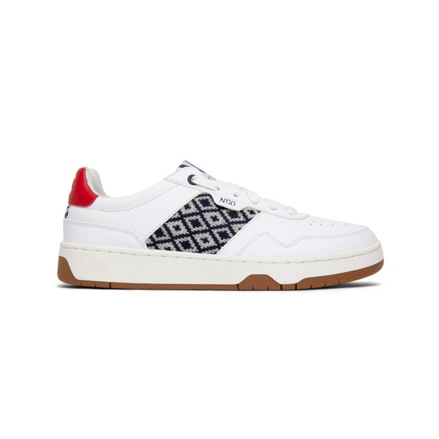 Sneakers rétro en cuir blanc - N’go 2