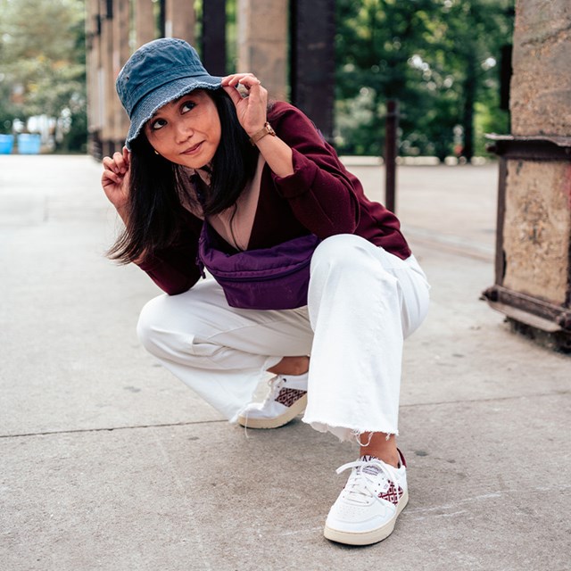 Sneakers rétro en cuir blanc - N’go 7
