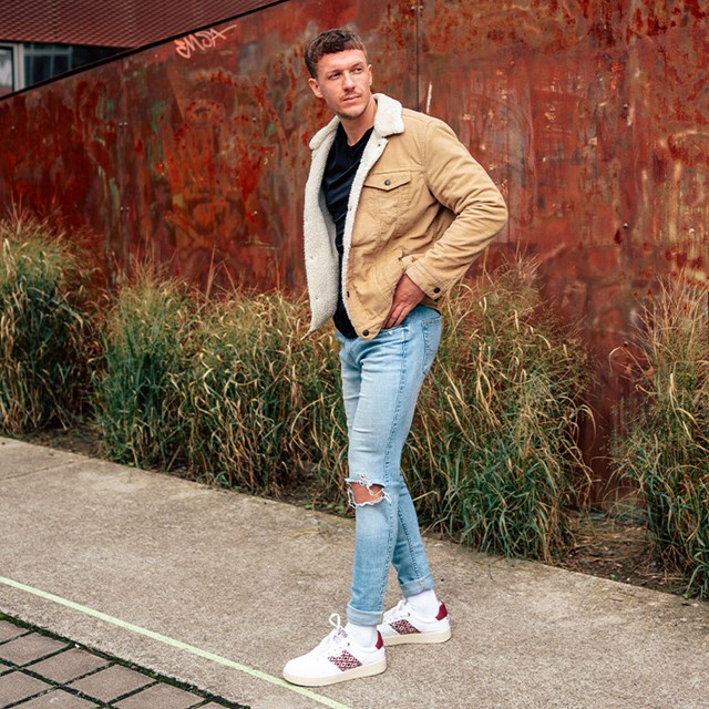 Sneakers rétro en cuir blanc - N’go 8