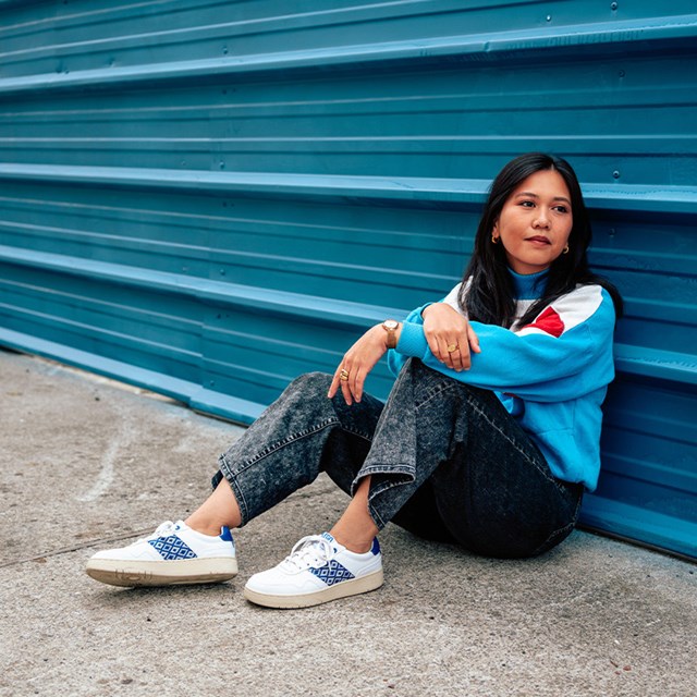 Sneakers rétro en cuir blanc - N’go 7