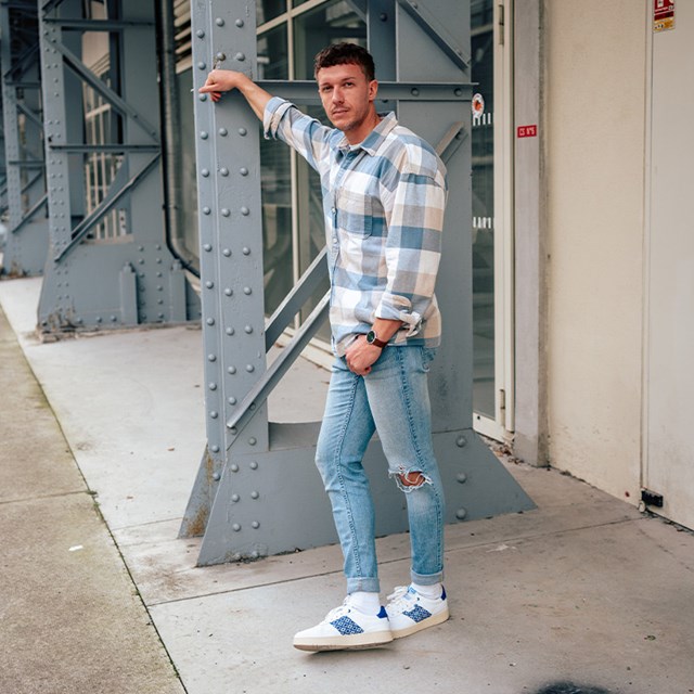 Sneakers rétro en cuir blanc - N’go 8