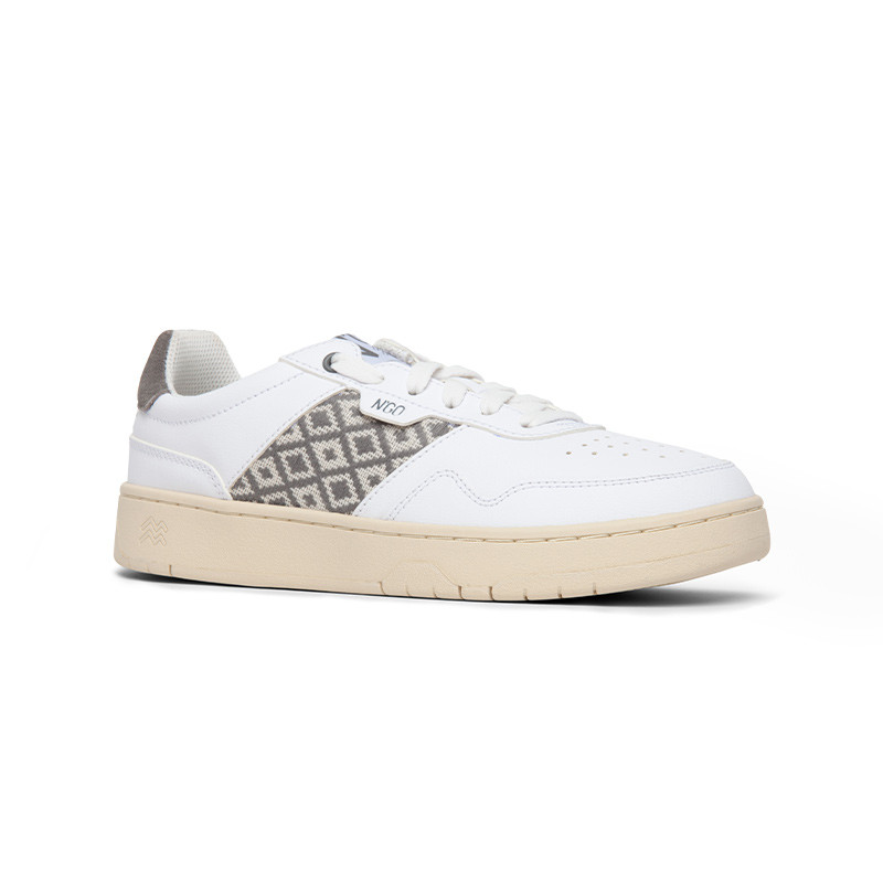 Sneakers rétro en cuir blanc - N’go 3