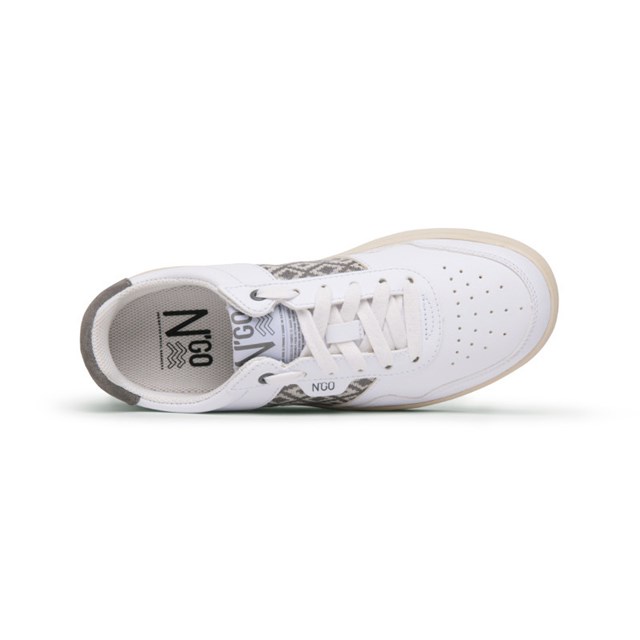 Sneakers rétro en cuir blanc - N’go 4