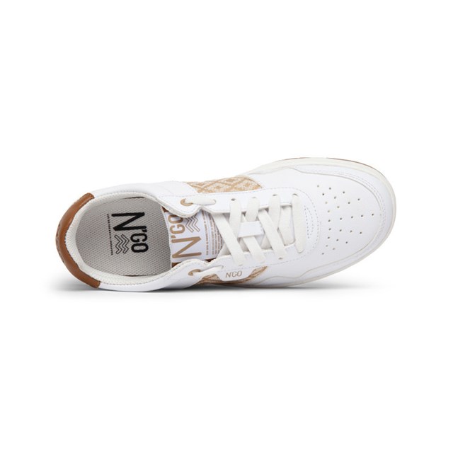 Sneakers rétro en cuir blanc - N’go 5