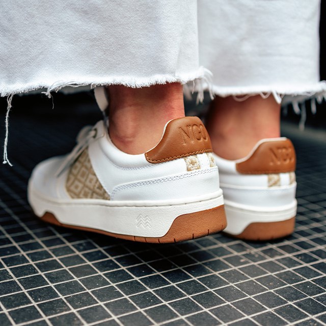 Sneakers rétro en cuir blanc - N’go 6